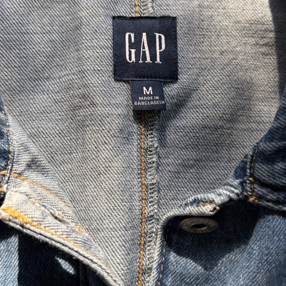 Gap Ultrasoft Button Down mini shift Denim Pocket Dress Size Medium - Picture 5 of 6